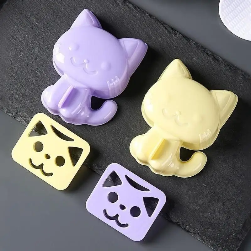 Cartoon Animal Rice Ball Mold Cute Cat Dog Shape Sushi Maker Non Stick Easy Demold DIY Baking Tool For Kids Family Meal Making