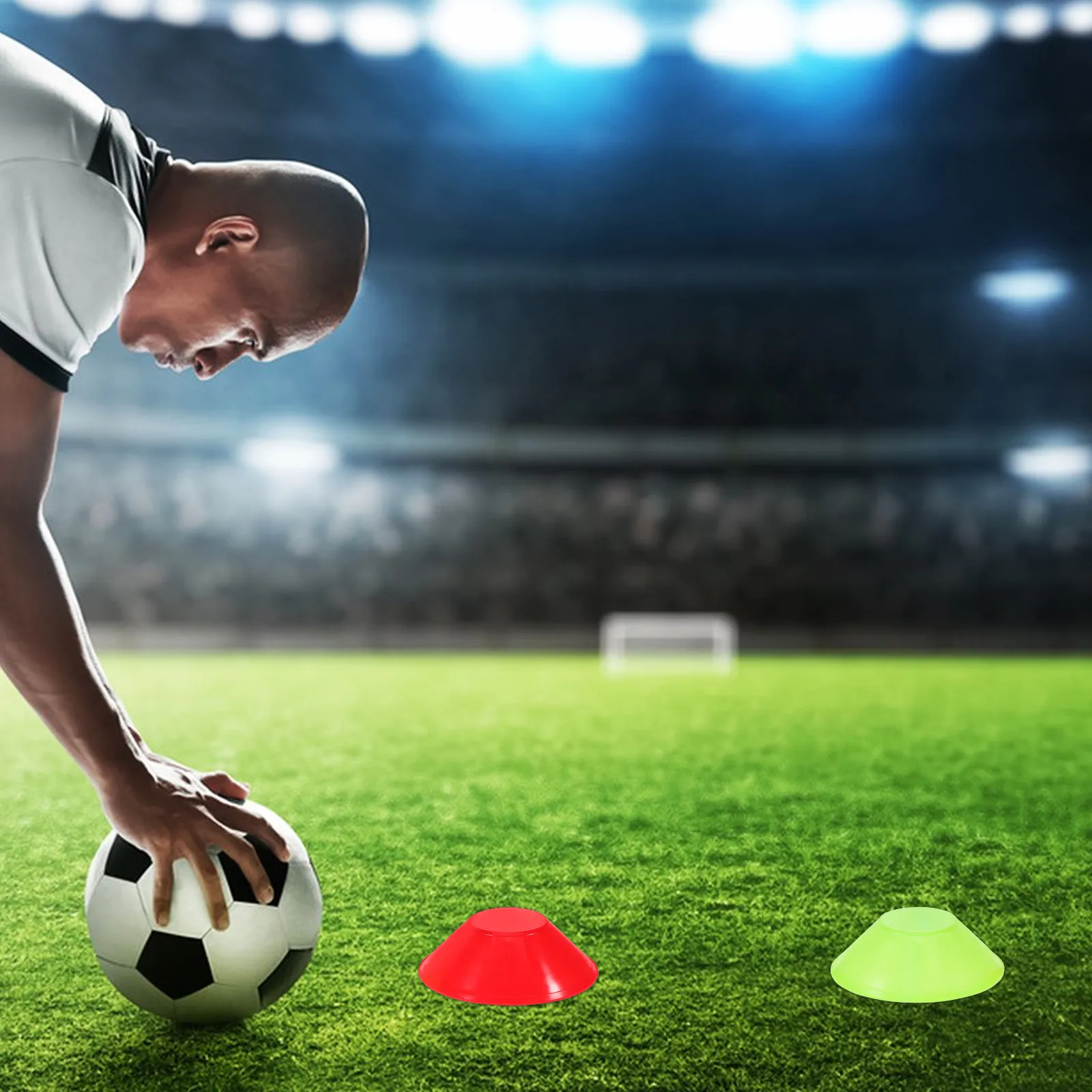 20Pcs Versatile Mini Soccer Cones Bright Color Soft Material for Football Basketball Skating Agility Training Drills Sports
