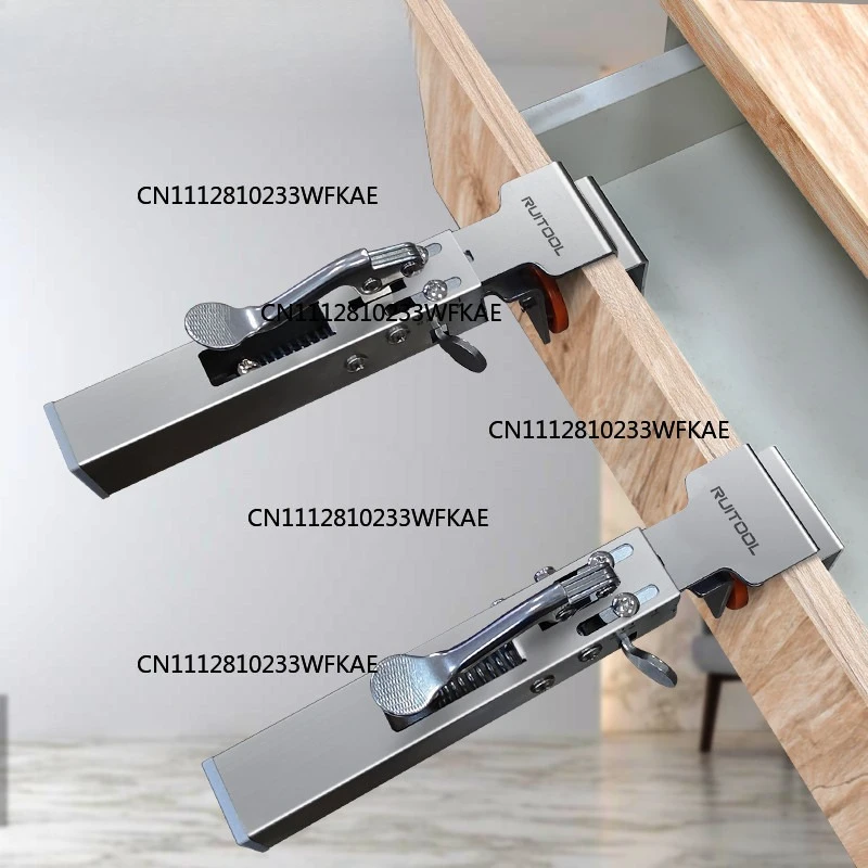 Adjustable telescopic fixing clip, handle-free drawer installation fixture auxiliary tool