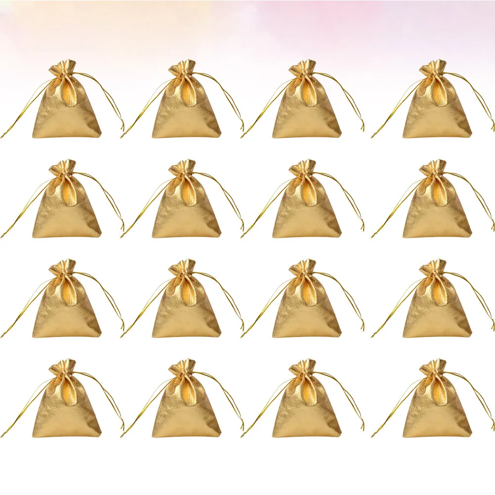 

100Pcs 9x12cm Metallic Gold Jewelry Pouches Storage Bag for Rings Pendants DIY Craft Wedding Party Favor Gift Packaging