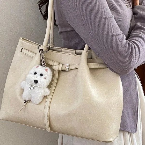 Urban Minimalist Women's Large Capacity Commuter Tote Bag Stylish Versatile Single Shoulder Handbag Soft Suede Material