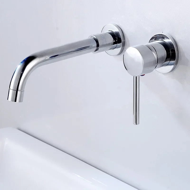 Bagnolux Brass Bathroom Faucet - Brushed Gold Single Lever, Hot/Cold Mixer, Deck Mounted view 2