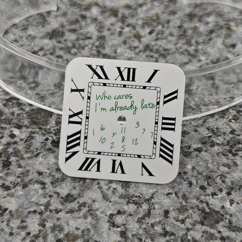 Watch Modification Parts Replacement Dial 27mm Square Dial Customizable with DIY Logo for NH35 Movements