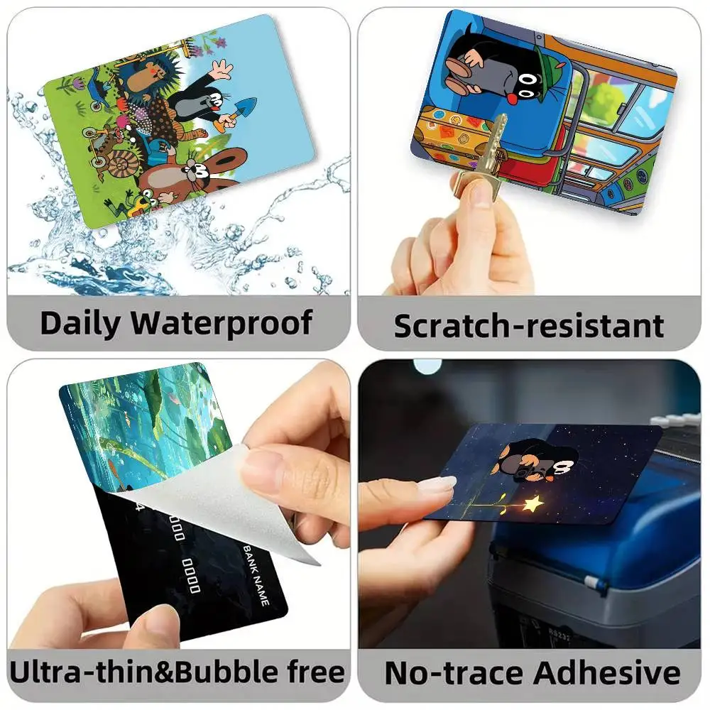 L-Little Mole Krtek Vintage Cartoon  Credit Card HD Stickers Small Chip Waterproof Sticker Game Card Decal Gift