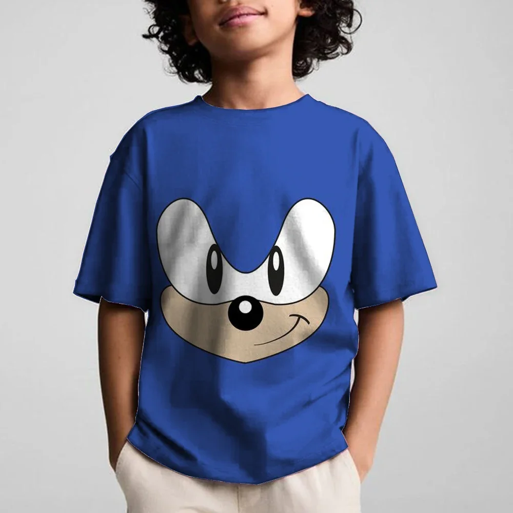 Bioworld Conjunto De 4 Camisetas Para Meninos Sonic The Hedgehog Characters & Kanji, Personagens Sonic E Kanji, 4