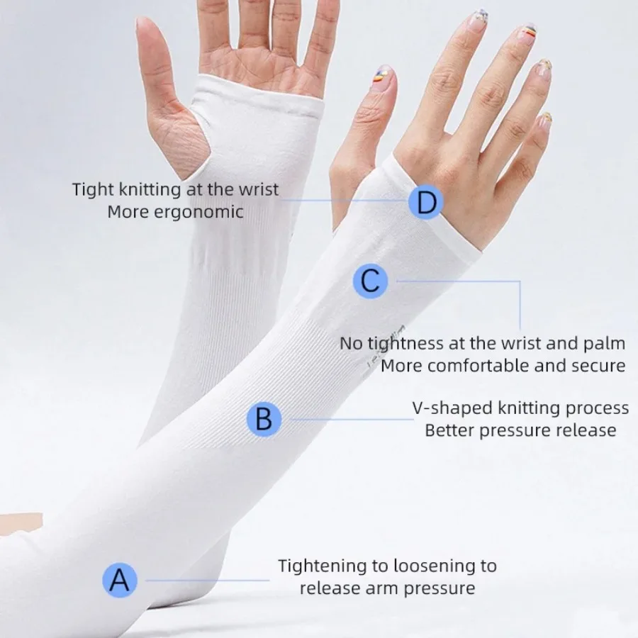 Summer Cooling Arm Sleeves UV Sun Protection Arm Covers Breathable Stretchy Ice Silk Sleeves for Outdoor Sports Cycling Golf