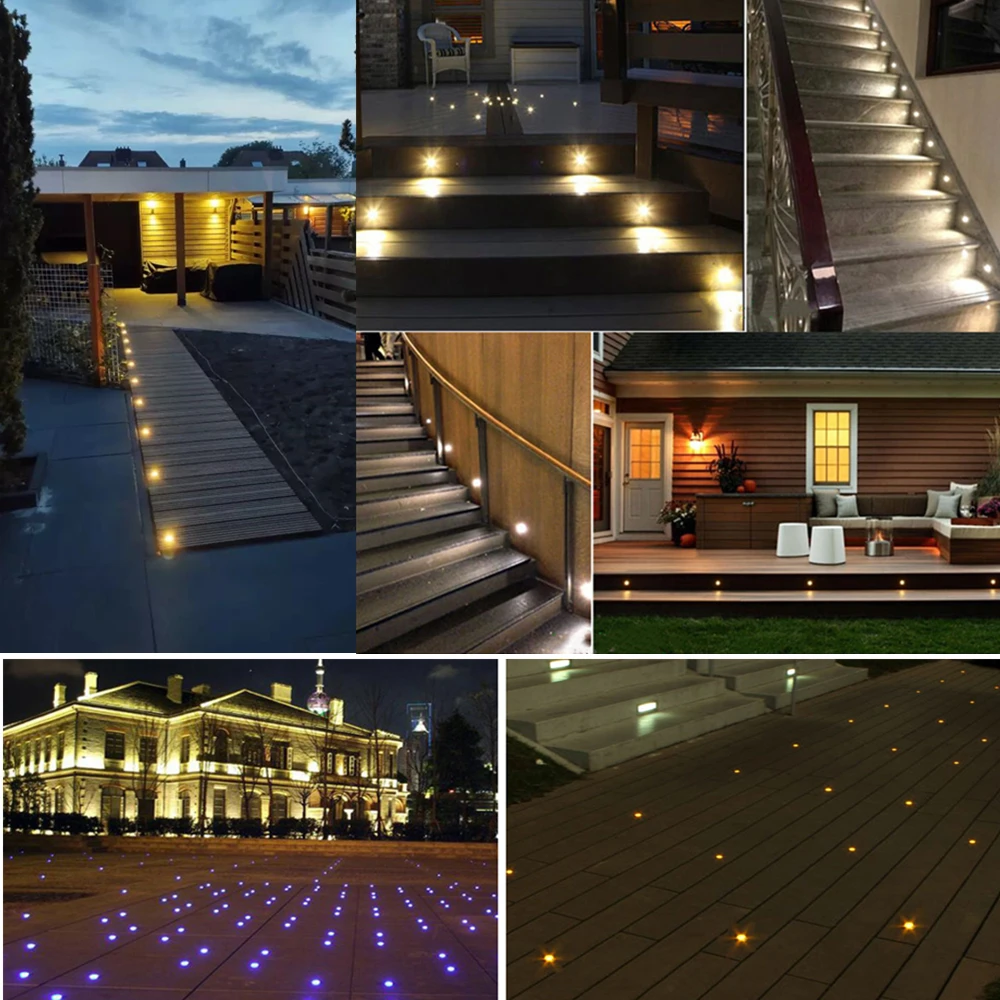 Mini LED 12V 1W Deck 15มม.กลางแจ้ง Led IP67กันน้ำโคมไฟทางเดินในสวน Star decor Underground Spotlight