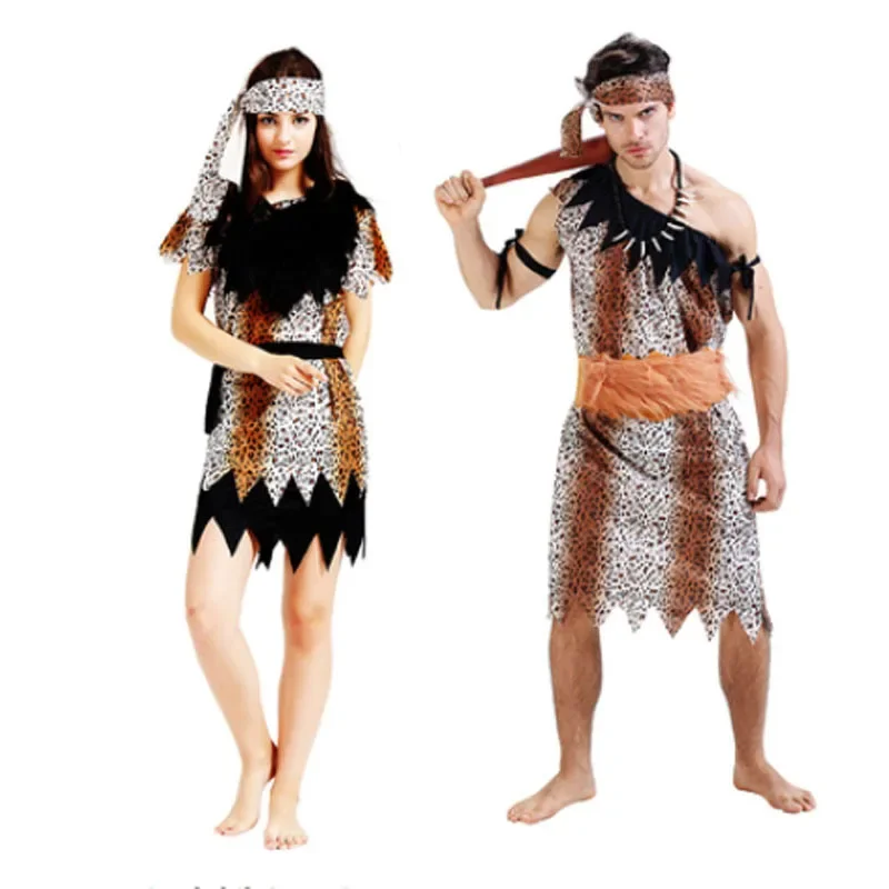 Jungle Caveman  Carnival Stone Age Stage  Costume Female Party Role Play for Women Men   Decor   Cosplay Birthday