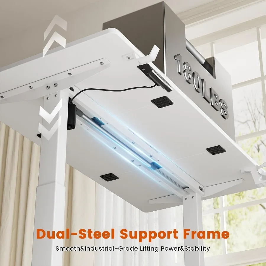 مكتب قائم كهربائي مع أدراج بارتفاع 47 × 24 بوصة قابل للتعديل مع مساحة تخزين 3 كابينة طابعة محددة مسبقًا