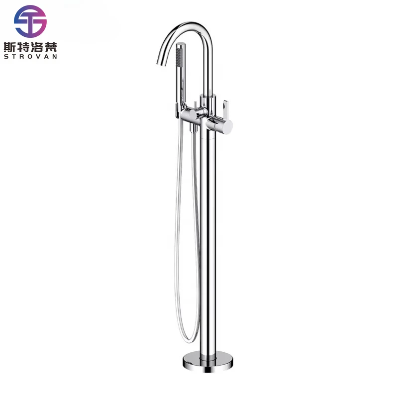 

Floor Standing Bathroom Mixer Faucets Free Stand Bath Mixer With Hand Shower