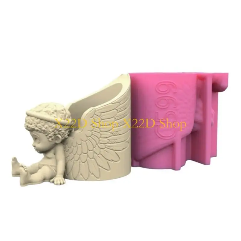 

X22D маленький мальчик, смола, держатель для ручек, форма для DIY, держатель для ручек, чашка для карандашей, полимерное декор,