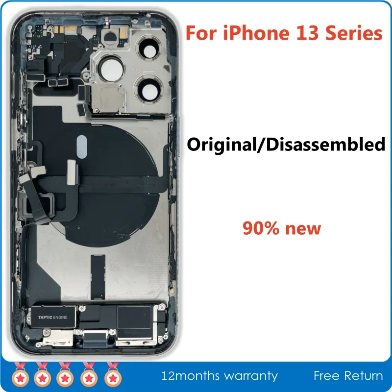 Original Disassembled Middle Frame Housing Back Glass Cover For iPhone 13mini 13Pro Max, 90% New, NFC Wireless Charger Assembly