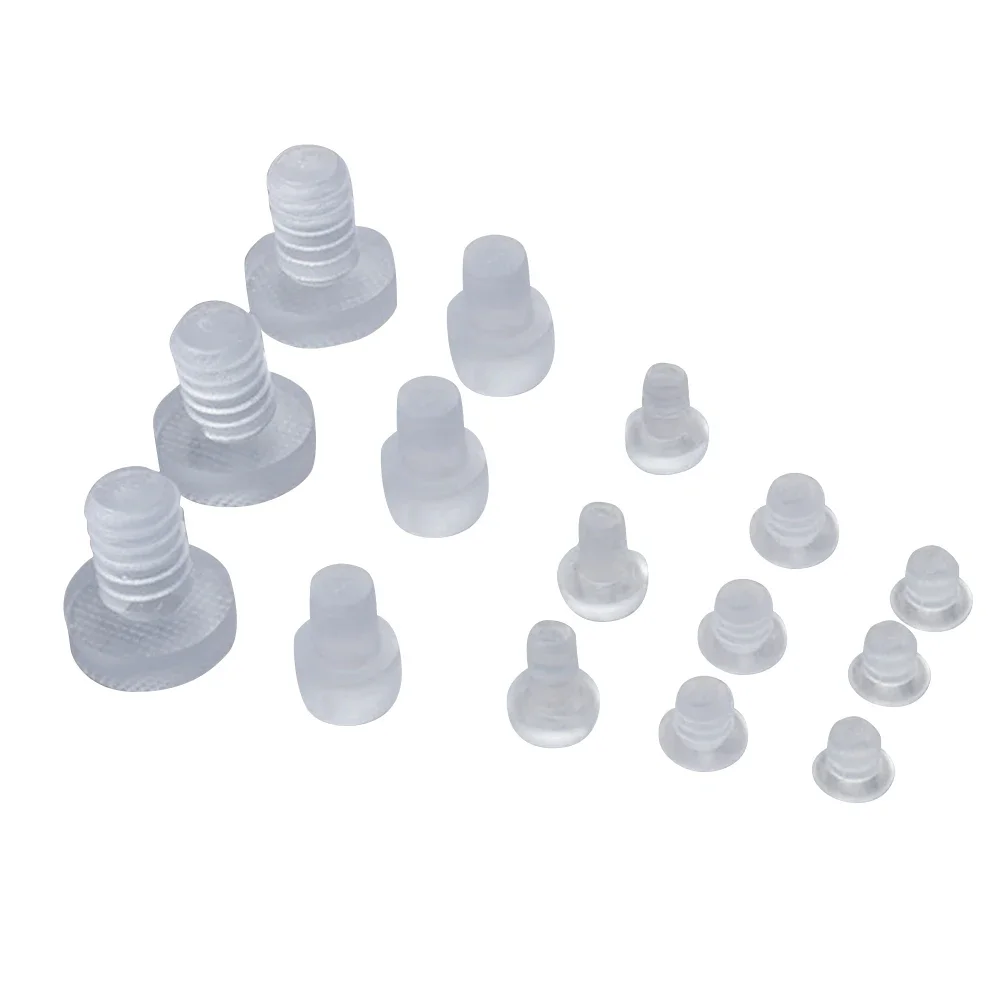 10/20/50/100pcs Clear Furniture Embedded Bumpers Glass Table Feet Soft Thread Chair Leg Stem Bottom Pad Floor Protect Anti-noise