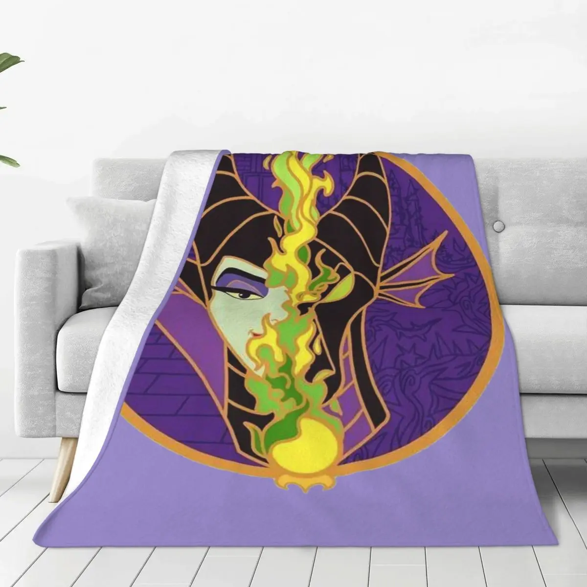 

Custom 3D Printed Maleficent Movie Blankets Comfortable Soft Flannel Autumn Throw Blanket for Sofa Office Bedding