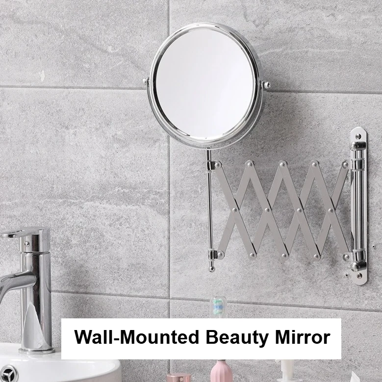 

Large Double-Sided Foldable Adjustable Makeup Mirror Bathroom Wall-Mounted Beauty Mirror Hotel Bathroom Toilet Mirror
