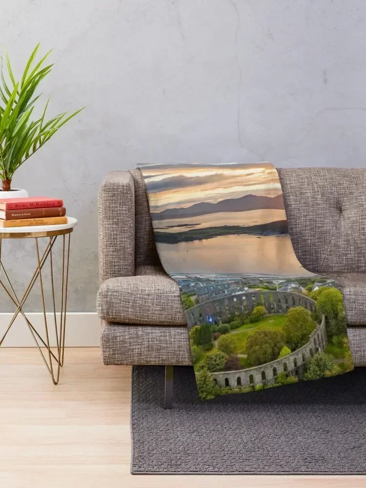 Sunset over beautiful Oban, Scotland - Scottish Landscape Photography Throw Blanket Custom halloween Blankets