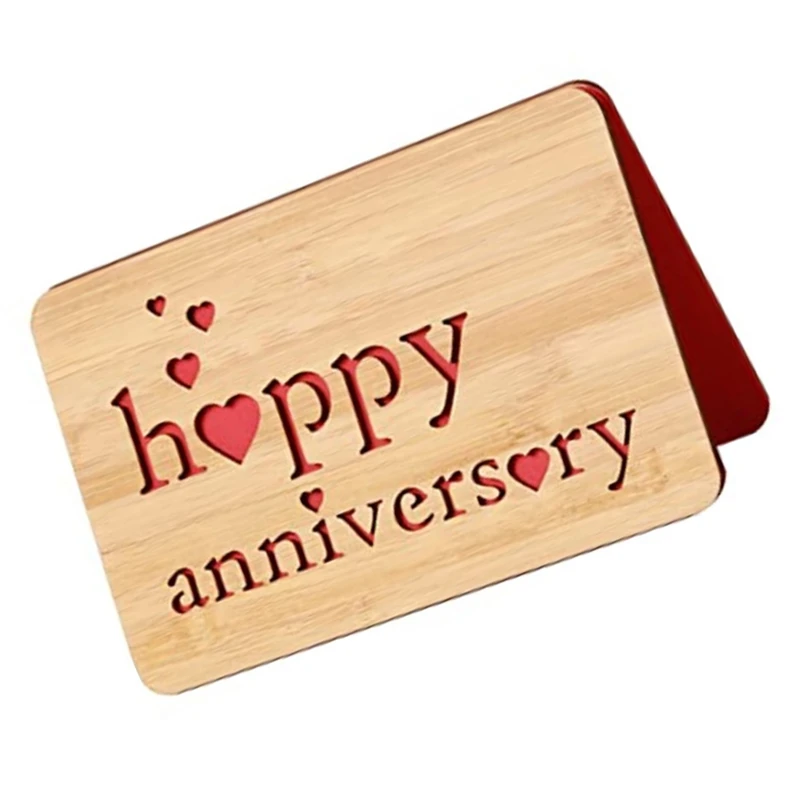 Happy Anniversary Card For Husband,Handmade With Bamboo Cards,Valentines Day Card For Girlfriend,Greeting Card