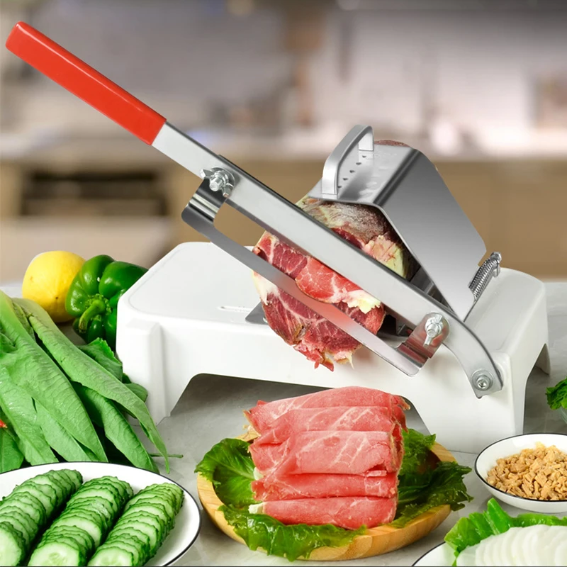 Utensili da cucina Affettatrice per carne Lega + acciaio inossidabile Spessore manuale per uso domestico Dispositivo per affettare carne e verdure regolabile