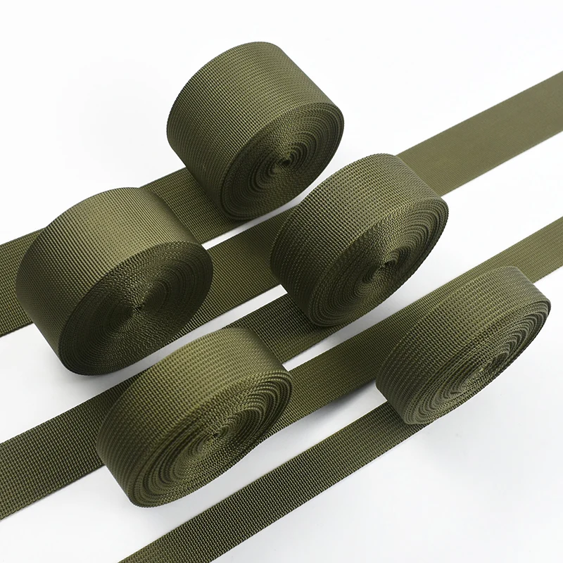 Fitas de nylon verde militar, 1-5m, 20-50mm, para bolsa, cinto de segurança de carro, cordão, roupas, costura decorativa, corte de renda