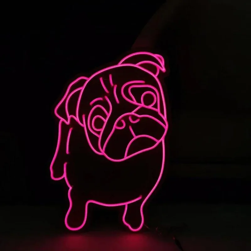 Letrero de neón personalizado para mascotas, decoración de pared, telón de fondo estético, decoración de habitación, letreros de neón personalizados de su perro y gato, letrero Led para dormitorio