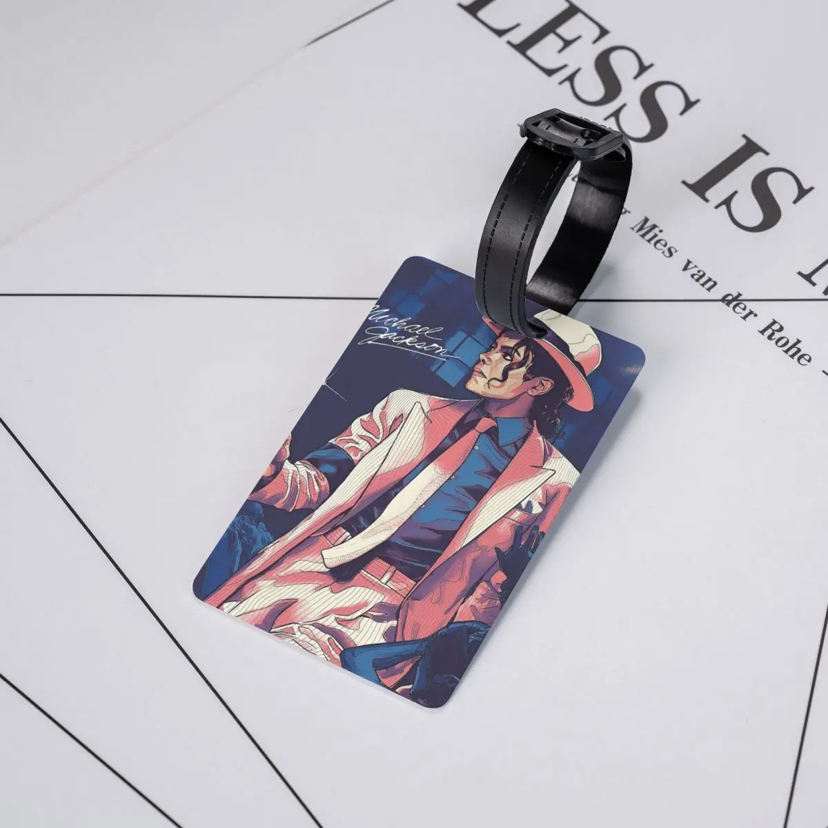 موسيقى البوب مايكل جي جاكسون علامات الأمتعة حقيبة الملحقات السفر لطيف الأمتعة الصعود علامة التسمية حامل معرف اسم العنوان #5