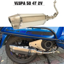 For Vespa 50CC Exhaust Vespa 4T 2V LX S Primavera Sprint Piaggio Zip 2000 Engine Scooter Exhaust Systems Motorcycle Muffler 50CC