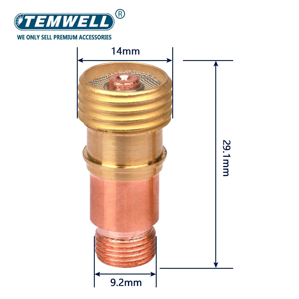 5Pcs 1.0/1.6/2.4/3.2mm TIG Gas Lens Collet Body 17GL040 17GL116 17GL332 17GL18 For TIG WP17 18 26 Welding Torch Accessories