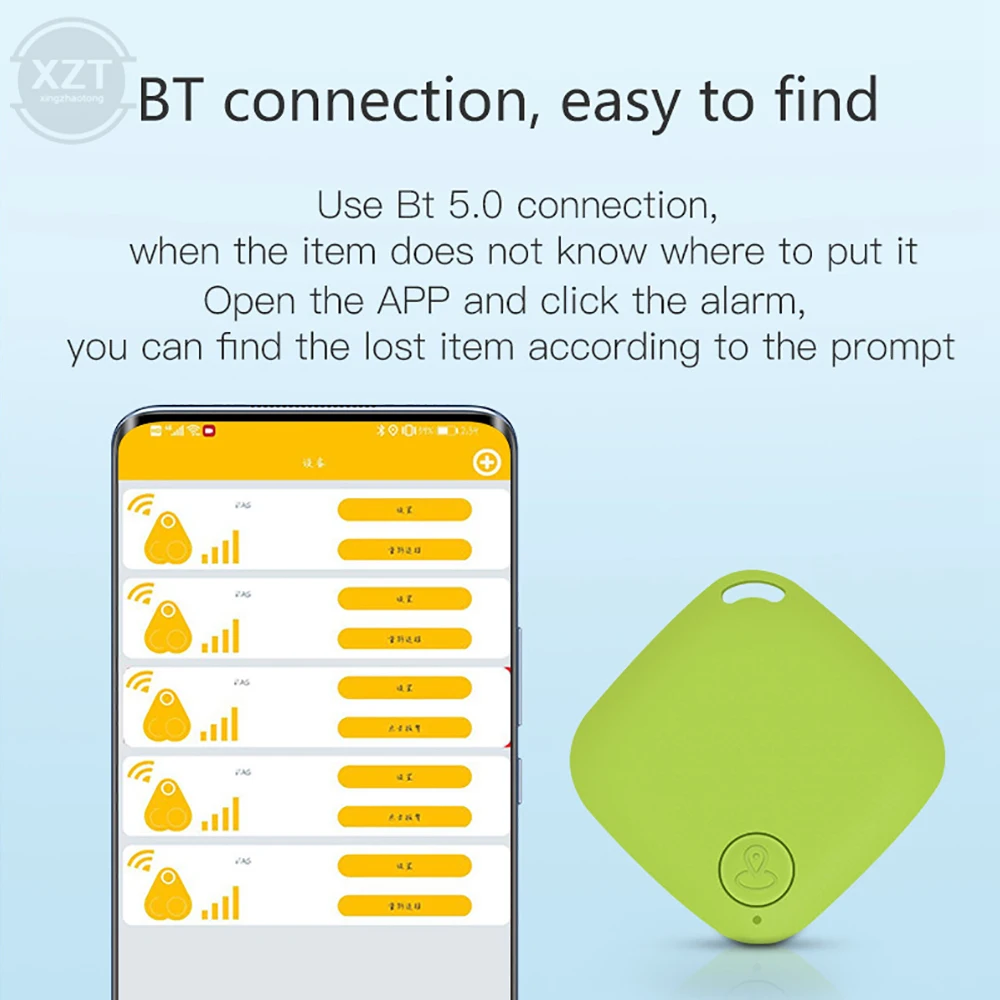 Mini Diamond-Shaped Locator GPS Tracker Anti-loss Device Bluetooth 5.2 Portable Smart Finder Pet Dog Kids Wallet Key