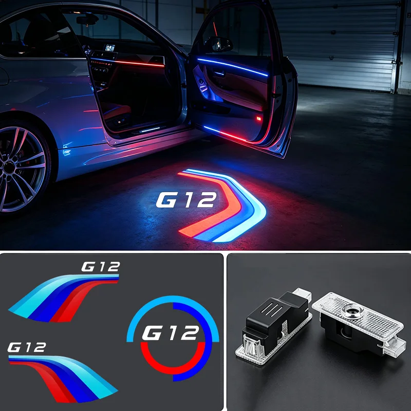 2PCS for BMW 7 Series G12 2015-2022 730Li 740Li 750Li M760Li LED Car Door Welcome Lights Projector Courtesy Ghost Shadow Lamp