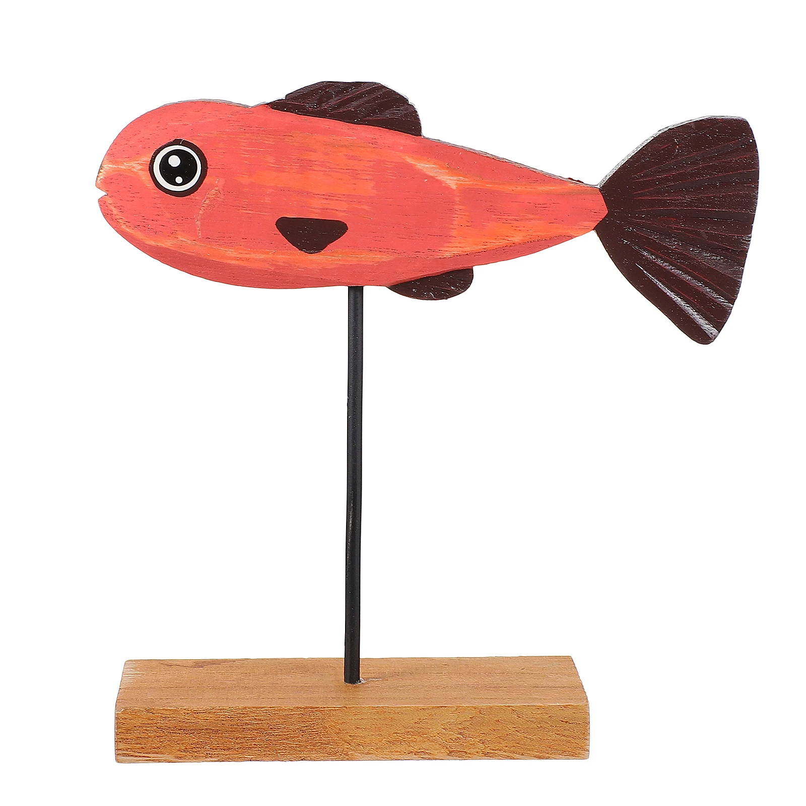 

Wooden Fish Model Mini Desktop Adornment Craft Kids Toy Animals Simulated Decor Educational Montessori Concept Colorful