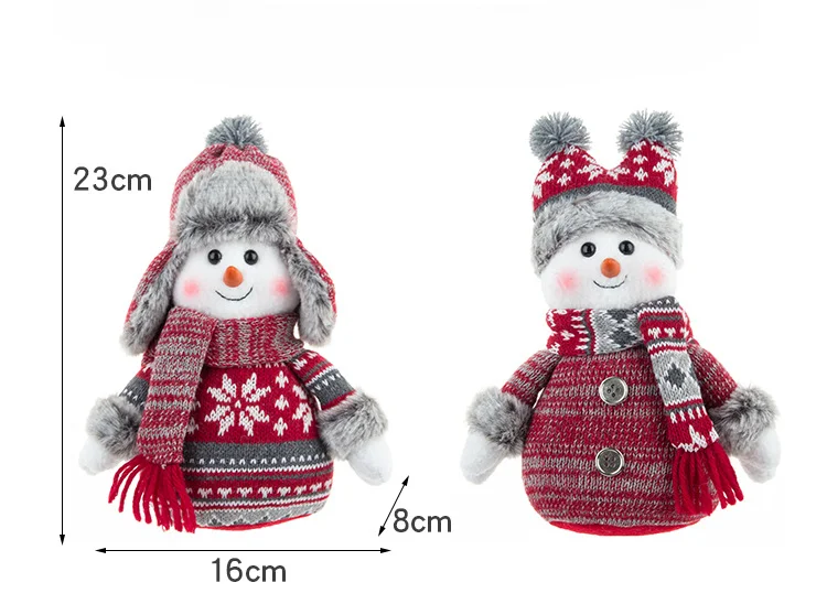 2024 Christmas Creative Winter Knitted Hat Snowman Doll Holiday Party Decorations Gift Xmas Snowman Window Tabletop Decoration