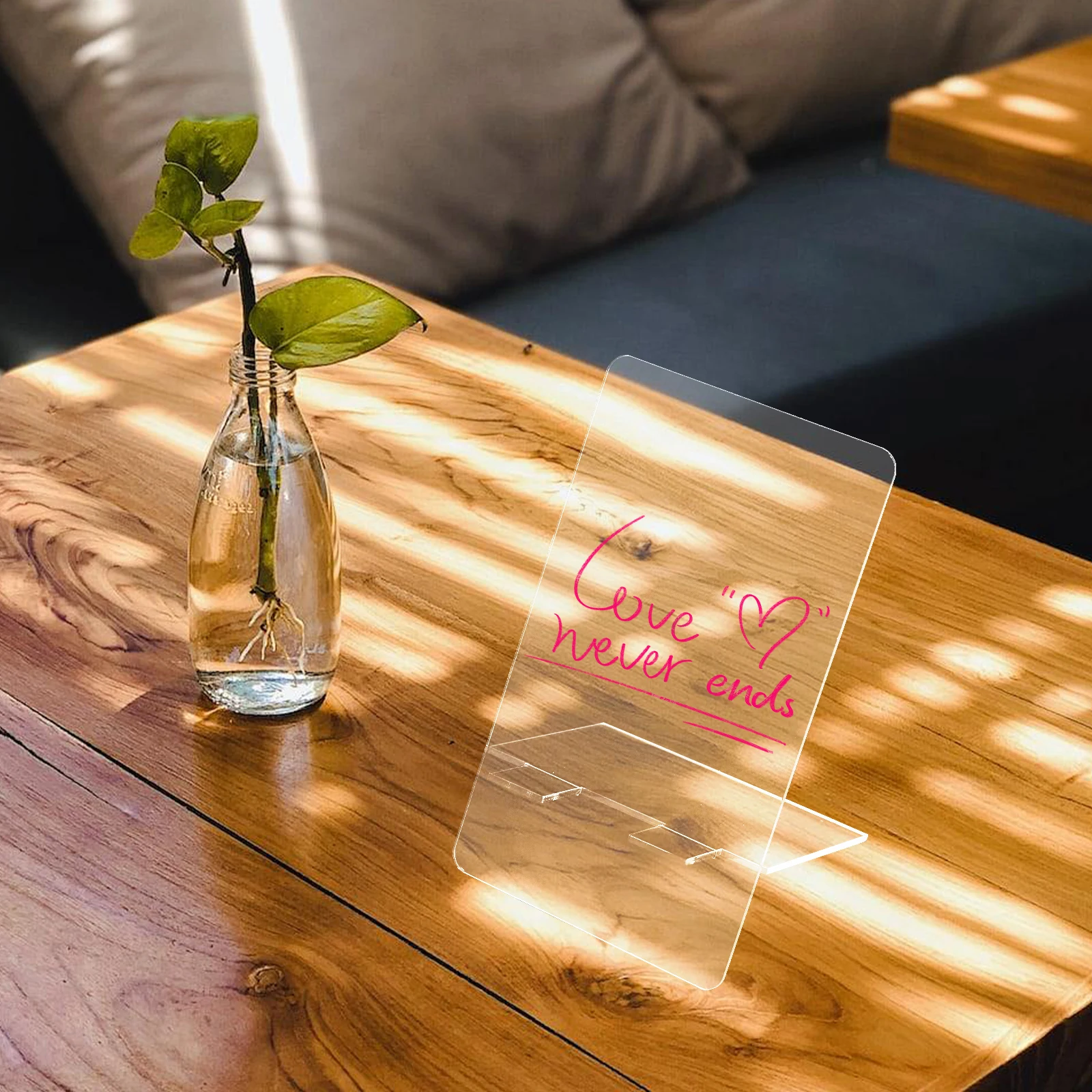 

3pcs Acrylic Memo Board Transparent Message Recording Board For Home School Office Use Dry Erase Boards Desktop Writing Tablet