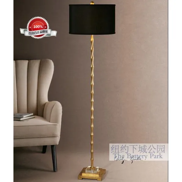 

New York Downtown Park Import Quintage French Golden Bamboo Neoclassical Simple Floor Lamp