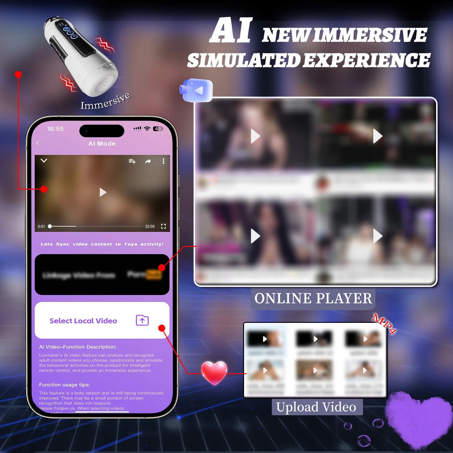 Male Electric Masturbation Cup App AI Control Heating Blowjob 9 Sucking Thrusting Vibration Modes Masturbator Sex Toys for Man - Image 6