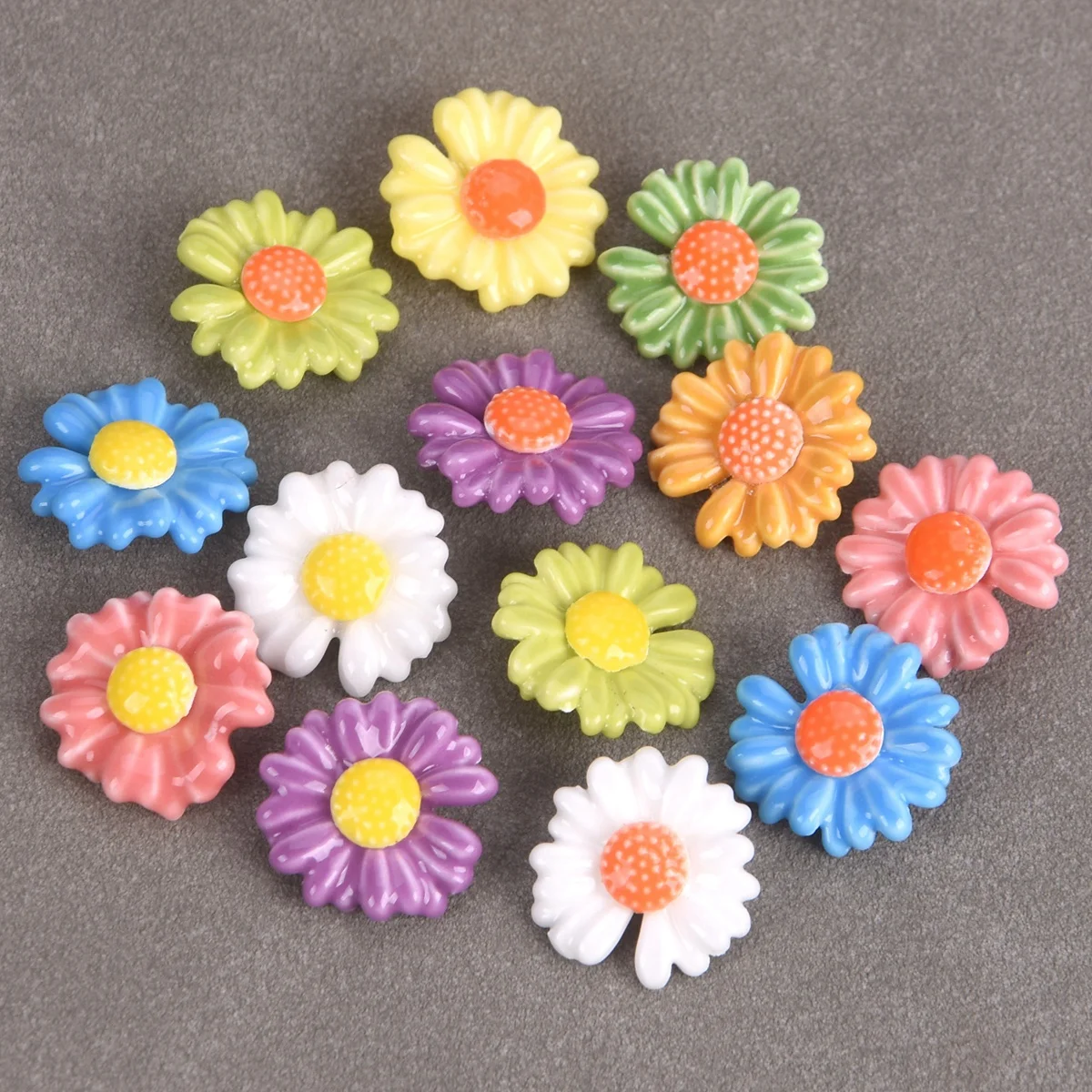 10PCS 18mm Colorful Glazed Daisy Flower Shape Loose Ceramic Porcelain Beads For Jewelry Making DIY Crafts Findings