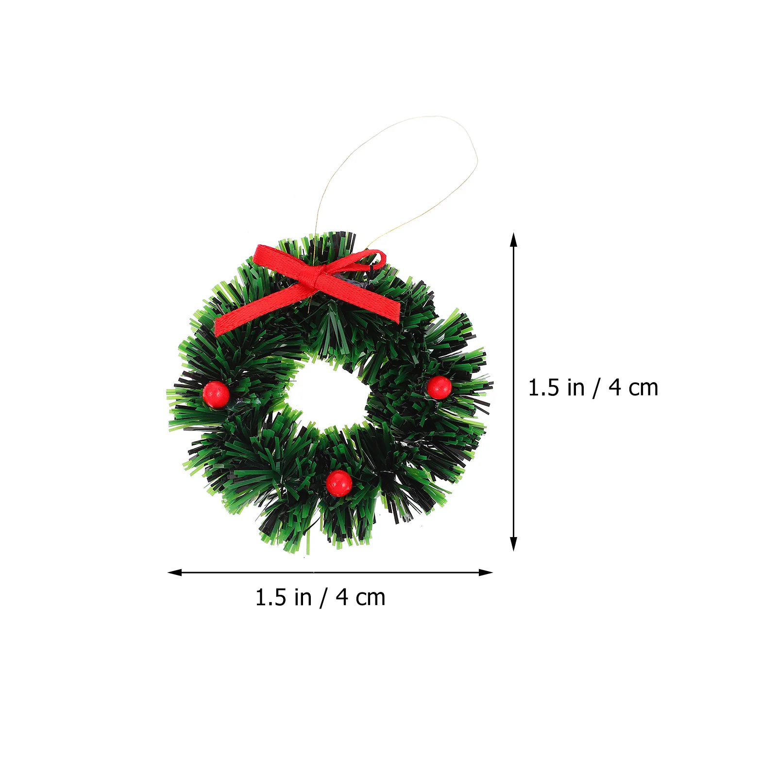 

5Pcs Christmas Mini Wreath Plastic Material Festive Desktop Ornaments DIY Hanging Wreaths for Xmas Decoration