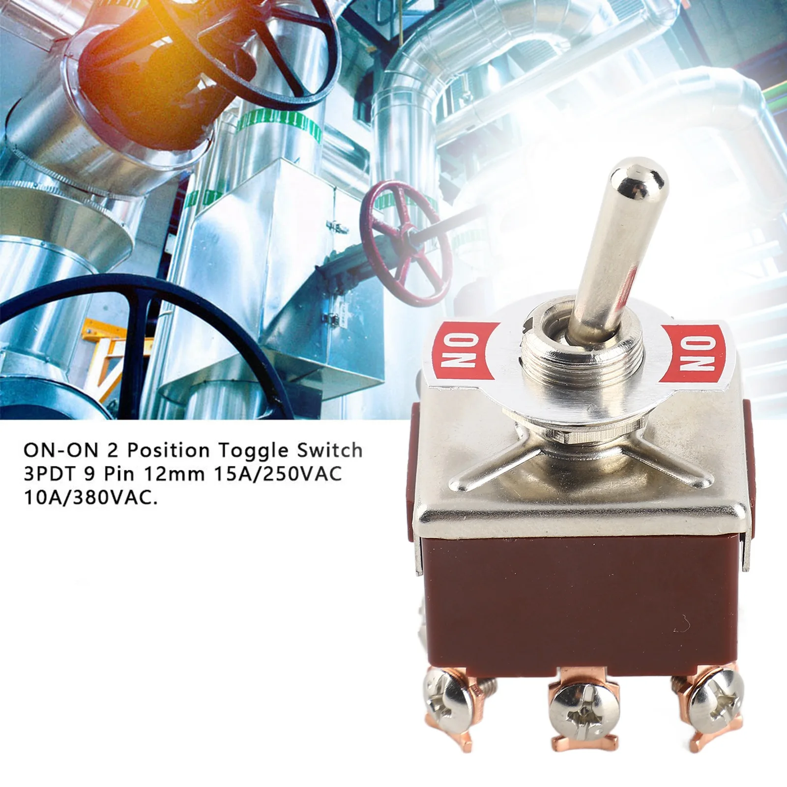 2 Position Toggle  9 Pin 2 Position Toggle  On ON 2 Position Toggle  3PDT 9 Pin 12mm 15A/250VAC Toggle