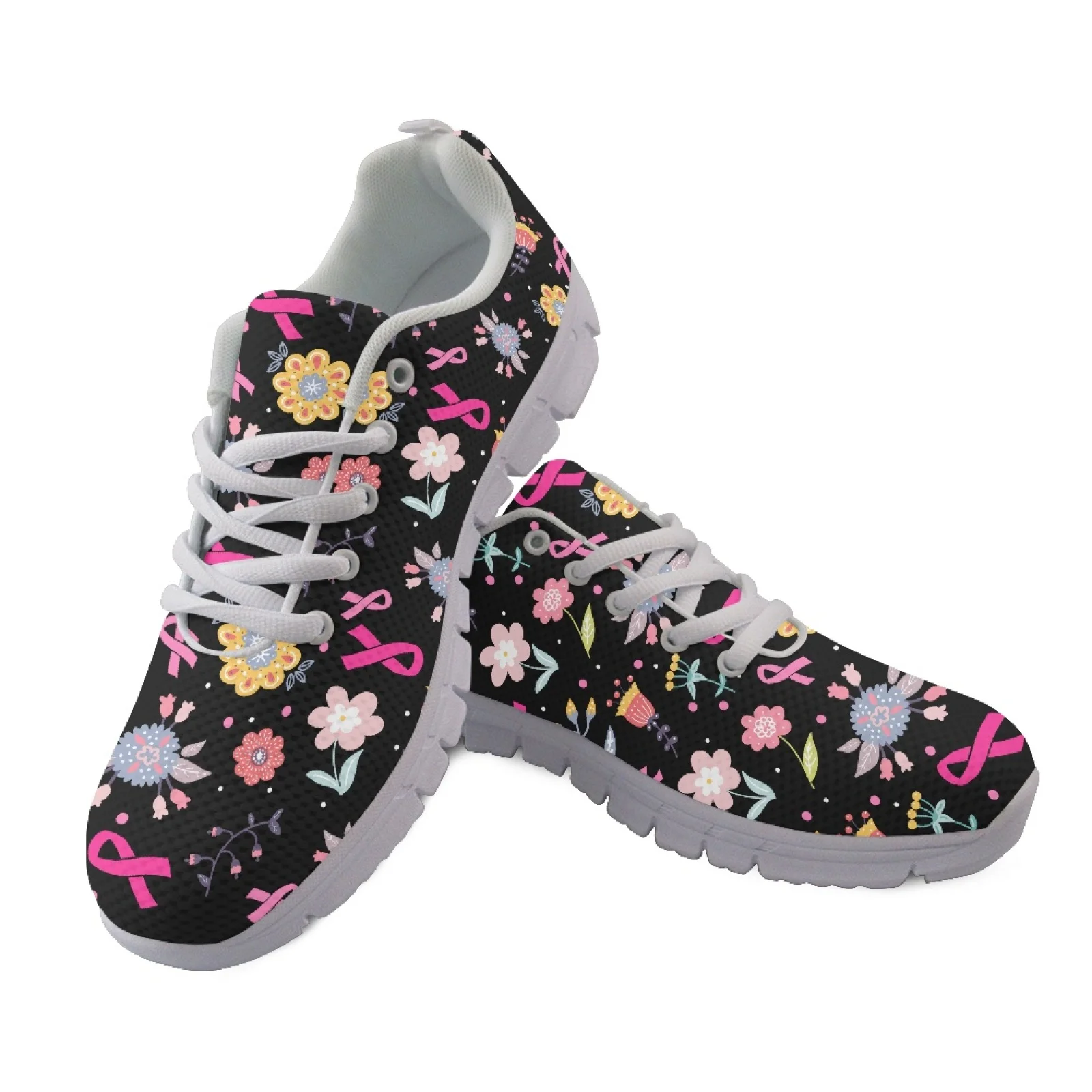Coloranimal Scarf Flowers Mesh & EVA Sole Mens Sports Tennis Shoes Soft Running Shoes for Women New Arrival