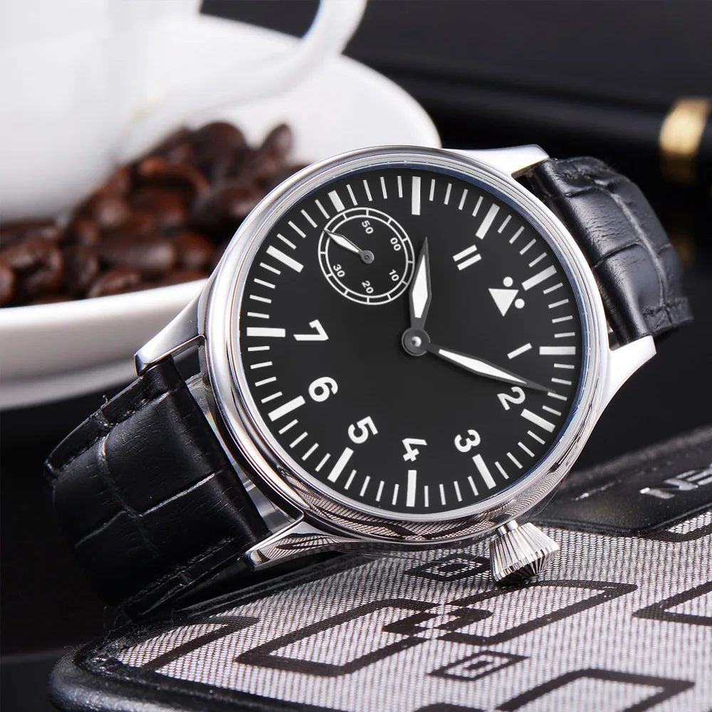 CORGEUT Luxury Sapphire 44mm Dial ST3600 Manual Winding Movement 316L Steel Case Men Wrist Watch 30M Waterproof Clock