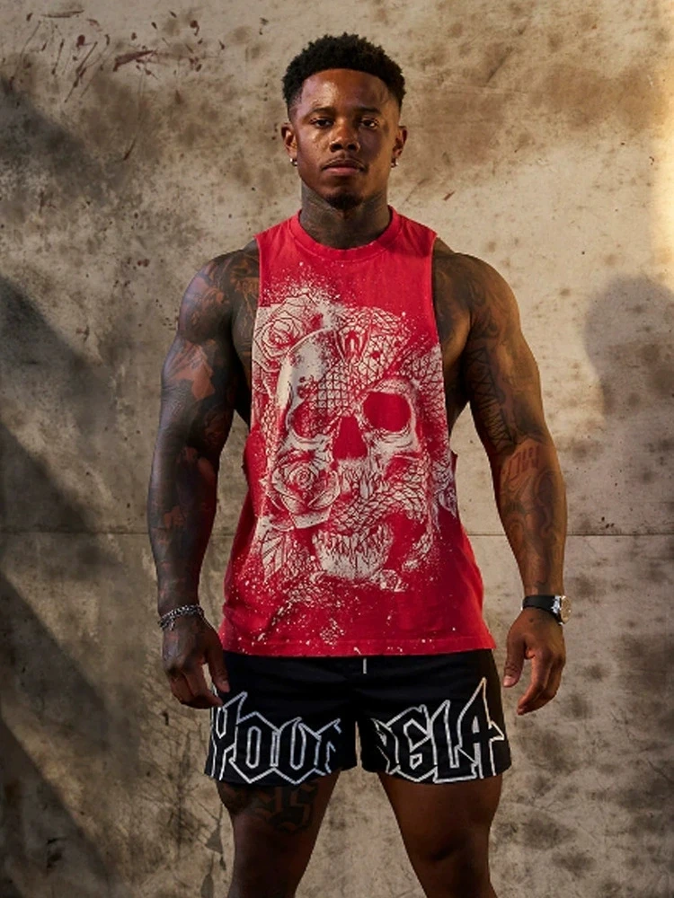 YOUNGLA American summer new men's vest Jogger gym sport sleeveless T-shirt top