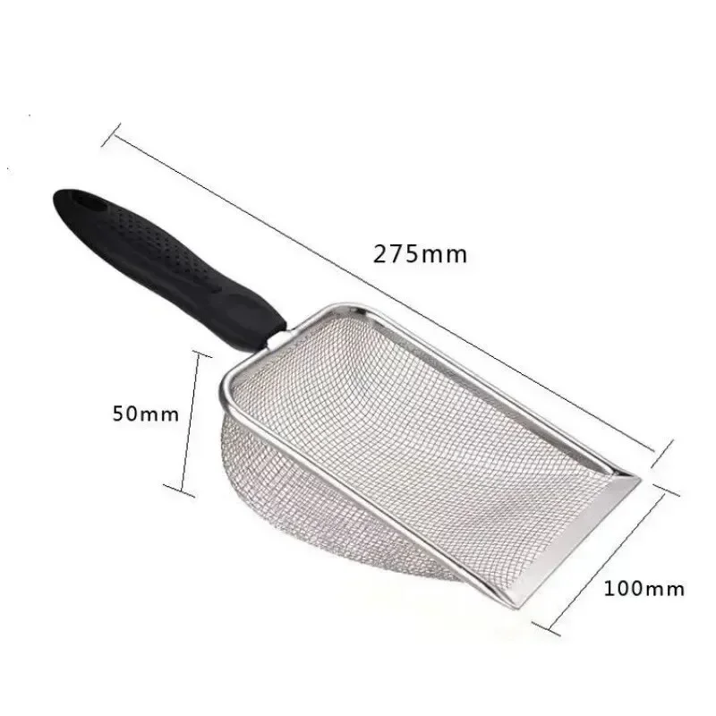 2X2mm Fine Pores Cat Sand Shovel Pet Supplies Stainless Steel Shovel Applicable Small Cat Litter Pet Feces Clean Filter Shovel