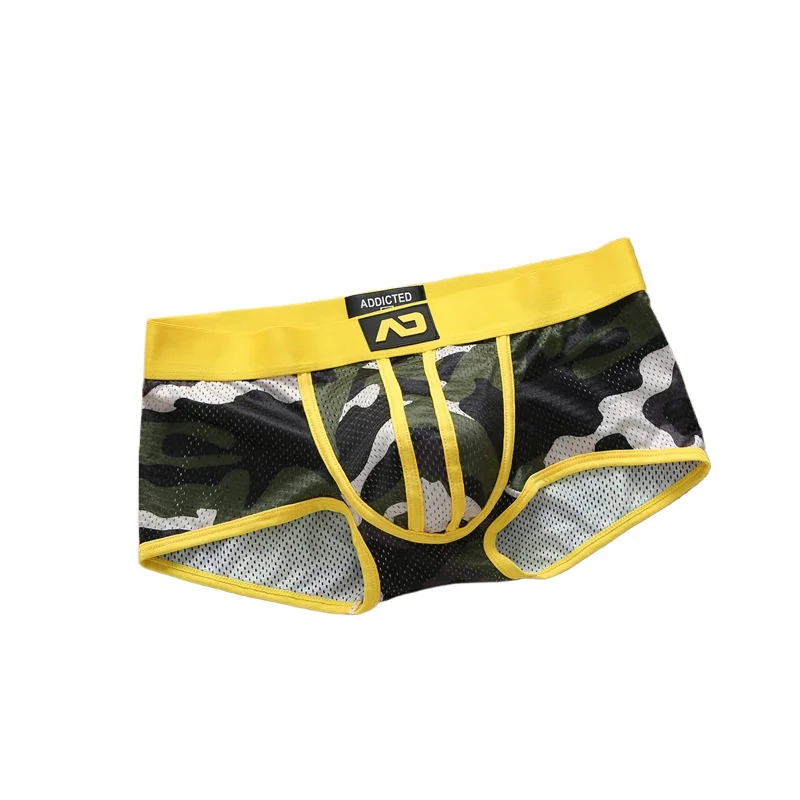 Men\'s nylon mesh breathable cool camouflage panties addicted youth boxers boxers