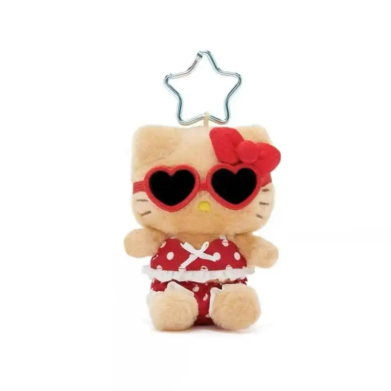 Sanrio KT Cat Island Vacation Series Doll Keychain Kawaii Pochacco Animation Peripheral Pendant Toys