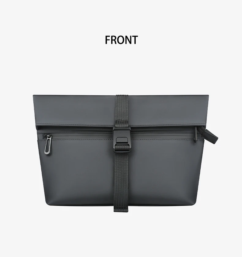 HcanKcan Umhängetasche für Herren, wasserdichte Umhängetasche, passend für 13-Zoll-Laptops, Hüfttasche, große Kapazität, Messenger-Tasche, schwarze Seitentasche – Detail 11
