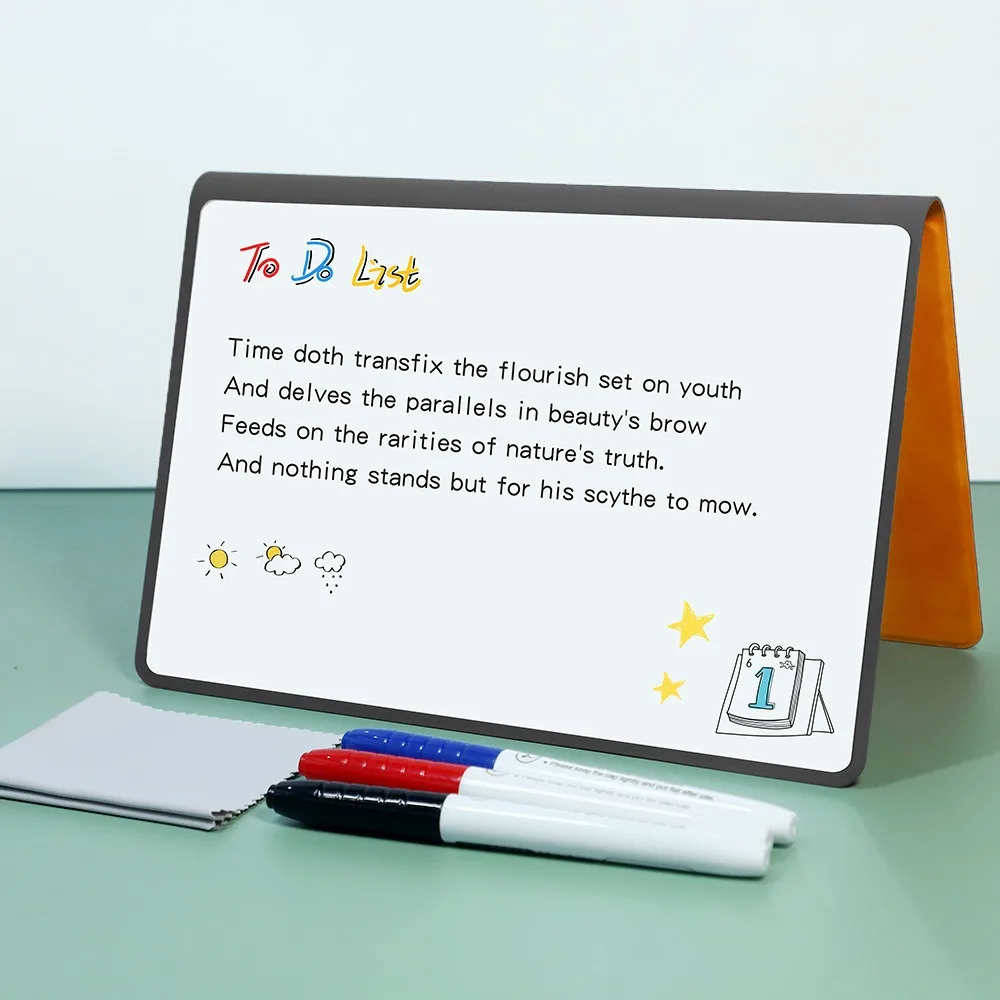 

Portable A5 Whiteboard Notebook Reusable Business Whiteboard Notepad Erasing Leather Folding Writing Board Students