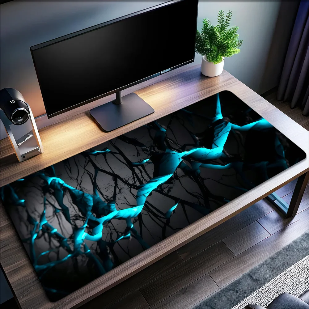 Mouse Pad Neon MousePad Non-slip Lines Lockedge Office Student Gaming Thickened Large B-Bright Writing Pad Cushion