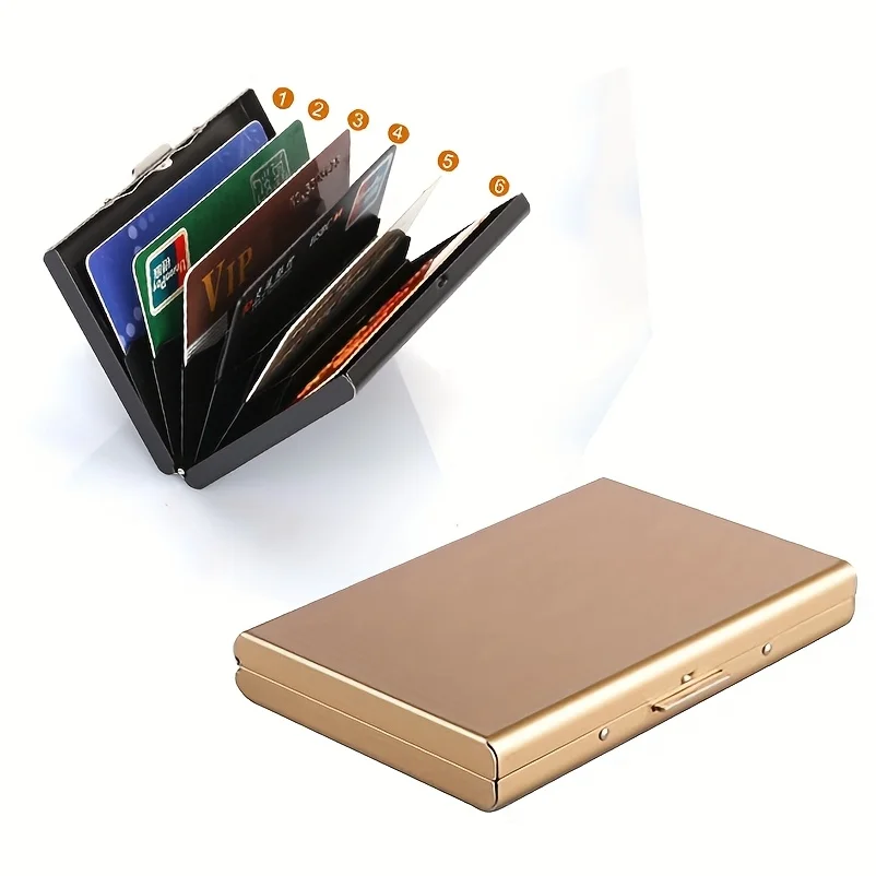 RFID Credit Card Holder, Metal Credit Card Wallet with 6 or 10 Slots Blocking Protector for Men and Women's Safety Purse