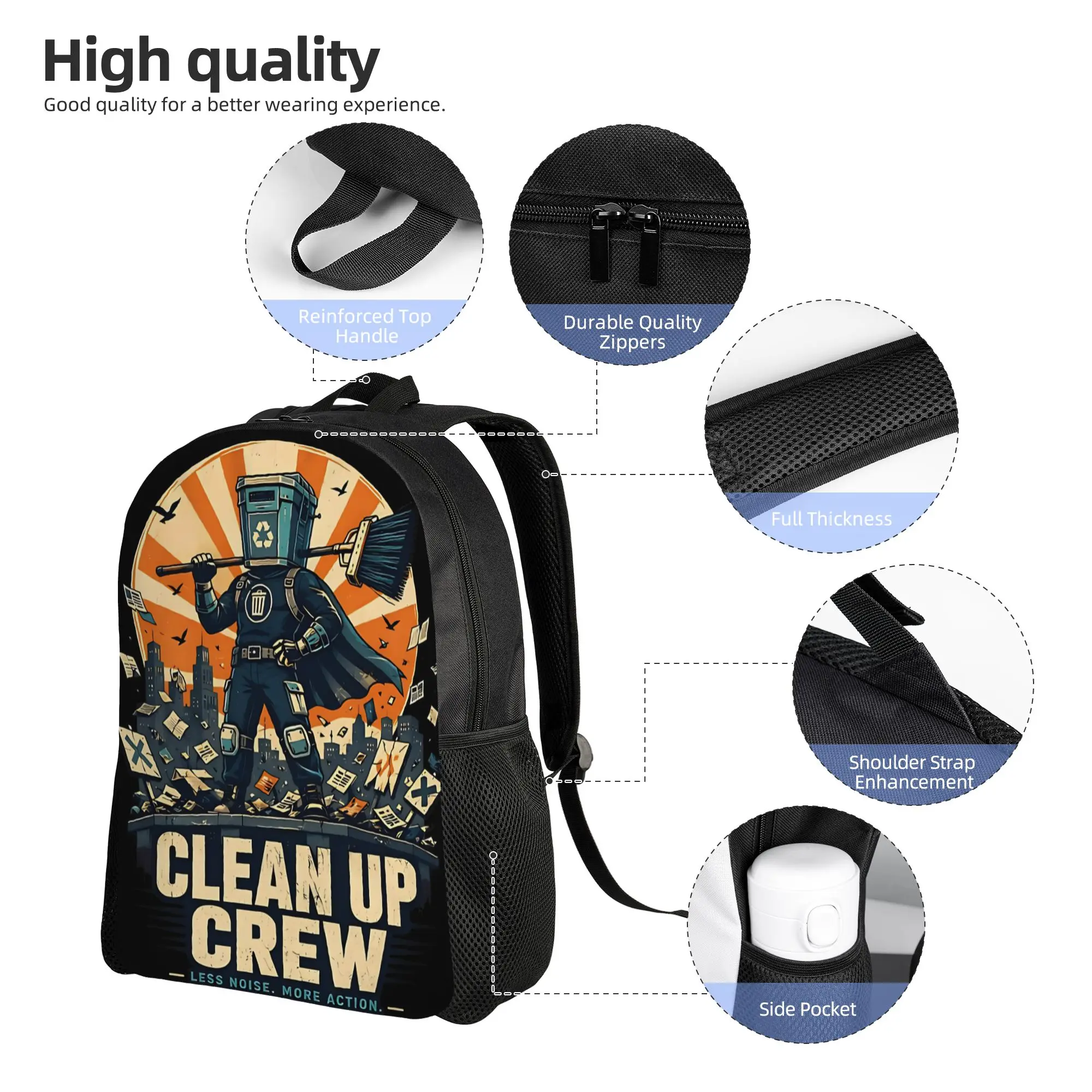 Vote Count Binface clean up crew Casual Backpack Sports High School  Daypack for Men Women Laptop Computer Canvas Bags