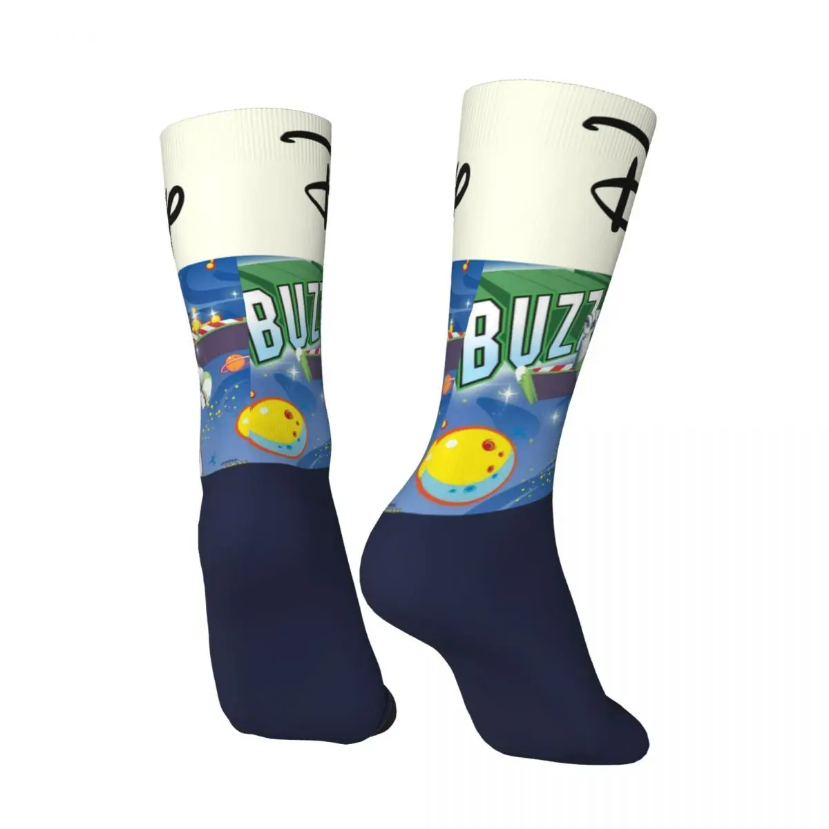 Crazy compression Buzz Lightyear Sock for Men Vintage Disney Toy Story Buzz Lightyear Seamless Pattern Crew Sock Casual