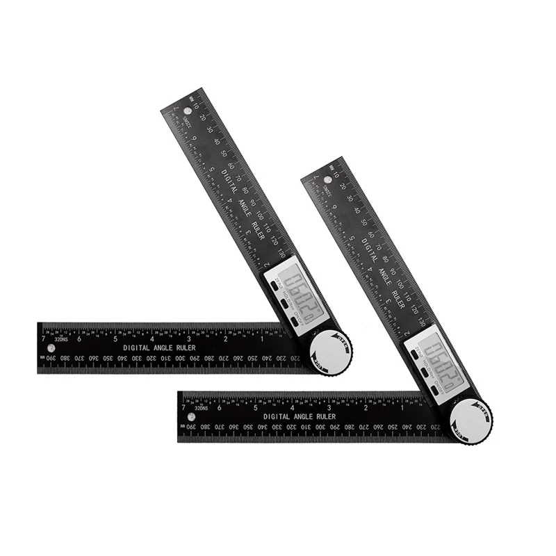 ABNQ 2 Pcs Digital Angle Finder Protractor 2 in 1 Angle Finder Ruler with LCD Display DIY Angle Measuring Tool